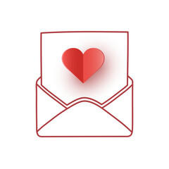 Envelope with hearts. Concept of a love message. Design for Valentine’s Day. Vector illustration