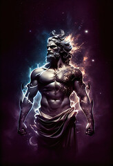 Fototapeta na wymiar Zeus lord of the sky - By Generative AI