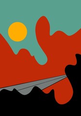 background with clouds and sun