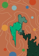 pattern with horses on a green background