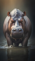 hippopotamus. Generative AI