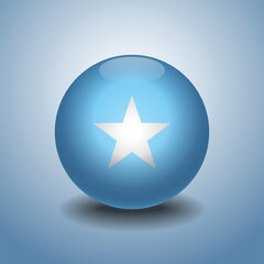 Somalia flag. Round glossy. Isolated on color gradient background