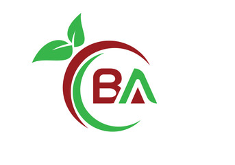 this is letter BA added by green leaf design 