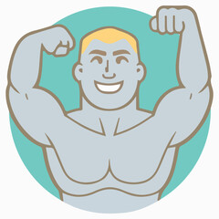 Positive face man upper body icon vector illustration