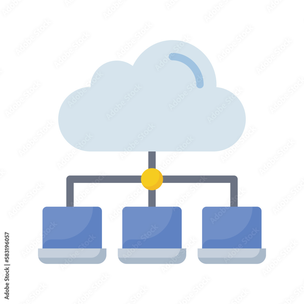 Poster cloud computing vector flat icon design illustration. seo development and marketing symbol on white 