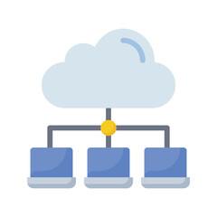 Cloud computing vector flat Icon Design illustration. SEO Development And Marketing Symbol on White background EPS 10 File