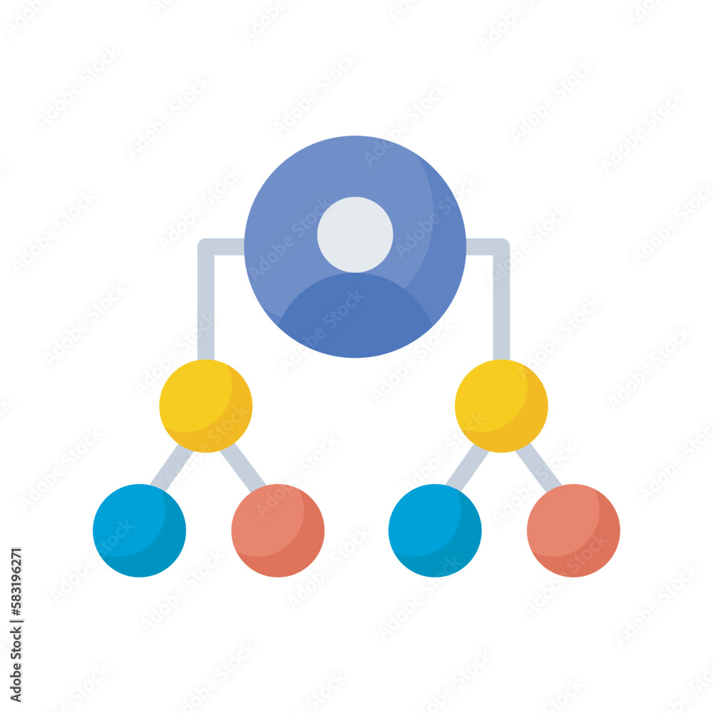 Poster hierarchy vector flat icon design illustration. seo development and marketing symbol on white backgr