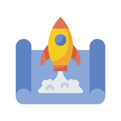 Project startup  vector flat Icon Design illustration. SEO Development And Marketing Symbol on White background EPS 10 File