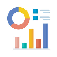 Pie chart  vector flat Icon Design illustration. SEO Development And Marketing Symbol on White background EPS 10 File