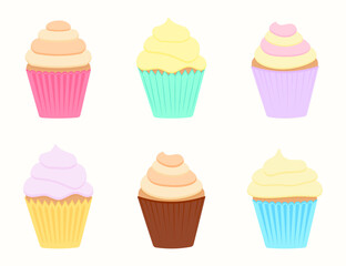 Delicious cupcakes. Dessert vector illustration design
