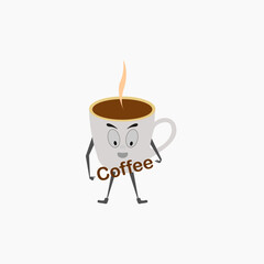 Vector illustration of coffee in character style.