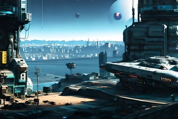 cyberpunk city background, beautiful with high quality, futuristic and realistic, landscape 9