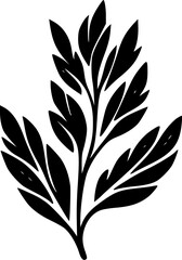 Leaves - Black and White Isolated Icon - Vector illustration