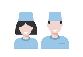 Doctor icons in uniform. Flat style. Vector illustration