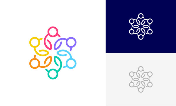 community logo, social community logo, global community logo, human family logo icon design vector