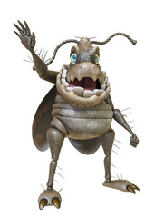 cockroach cartoon is waving hello