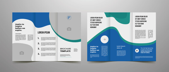 company profile business trifold brochure template 