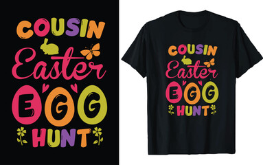Fototapeta premium Easter Day T-shirt Design Vector Graphics. Easter typography t shirt apparel, spring holiday. Easter Funny Quotes t-shirt for kid’s men, women. Poster, and gift.