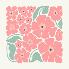 Floral abstract elements. Botanical composition. Modern trendy Matisse minimal style. Floral poster, invite. Vector arrangements for greeting card or invitation design © KozyPlace