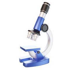 Microscope Icon 3D Render Illutration Healthcare Medical LOGO Isolated Transparent Background