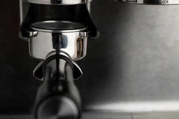 Closeup shot of an espresso coffee machine