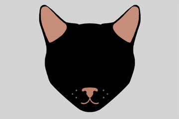minimal vector black cat