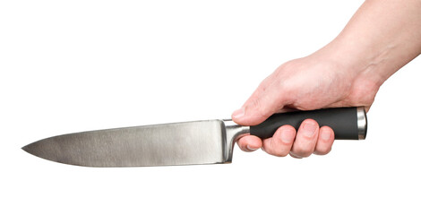 hand with a kitchen knife