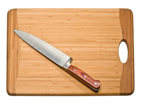  knife on a cutting board