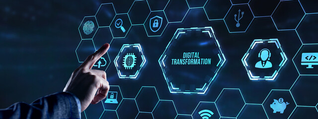 Internet, business, Technology and network concept.Concept of digitization of business processes...