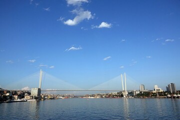 Golden Bridge - a cable-stayed bridge across the Golden Horn Bay in the city of Vladivostok