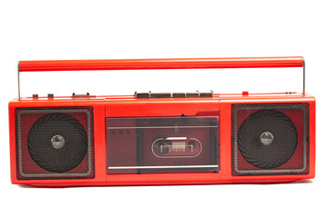 Retro portable stereo cassette recorder