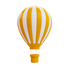 3d minimal vacation time. Red hot air balloons floating. 3d illustration.