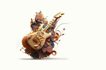 guitar with flower