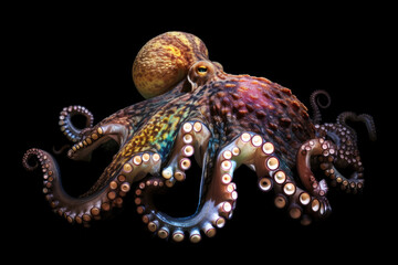 Obraz premium octopus on a black background