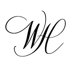 WH wedding monogram 