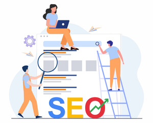 Search engine optimization, SEO marketing strategy, digital marketing, keyword ranking for website landing page.
