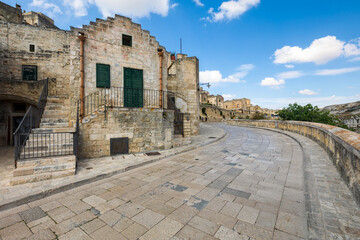 Strada del centro di Matera, Basilicata, Italia