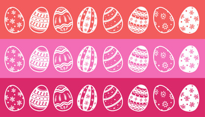 Simple vector Easter egg banner illustration on colored background