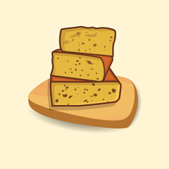 Sopa paraguaya minimal illustration vector. Paraguay Gastronomy Cake Cookery Shop Soup Eating Dessert Delicious Clip Art Latin American Food Elements.