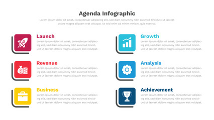 Fully Editable Agenda infographic template