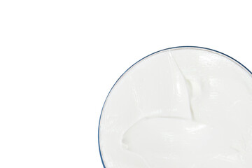 white cosmetic cream, closeup, isolated on white background, cream texture