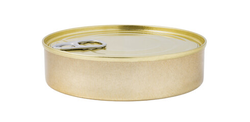 Can preserves metal closed, with key, side view, isolated on white background with clipping path