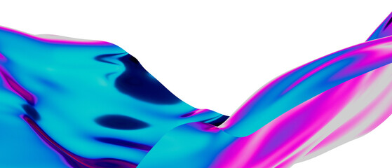 3d wave - blue and pink cromo background