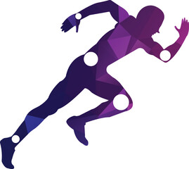 Active man, running silhouette, joint pain symbols, Logo/Icon. Physiotherapy treatment design template vector with people run. Colorful vector health. Physiotherapy clinic logo. Physiotherapy logo