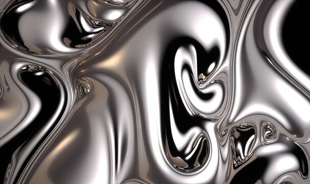  a black and silver abstract background with a wavy design on the bottom of the image and the bottom of the image with a black background.  generative ai