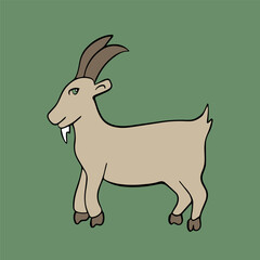 Vector isolated illustration of goat domestic animal.