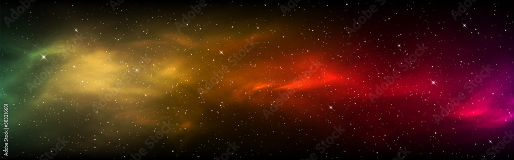 Wall mural cosmos starry texture. color universe with bright stars. wide cosmic space with magic nebula. colorf