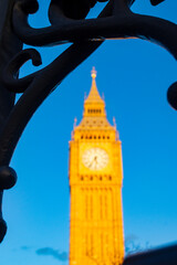 Fototapeta na wymiar Elizabeth Tower at the Houses of Parliament at sunset