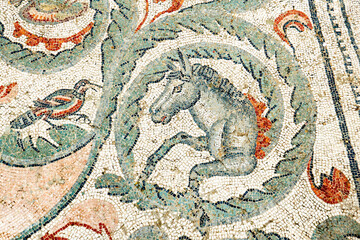 Mosaics in Villa Romana del Casale, Piazza Armerina, Sicilia, Italy, UNESCO World Heritage Site