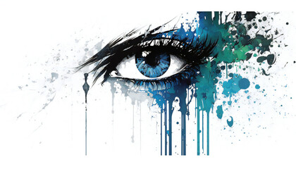 The all seeing eye, isolated on white background - watercolor style illustration background by Generative Ai